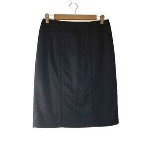 WHBM Womens Cotton Blend Straight Skirt Black Lined Above Knee Size 6/8